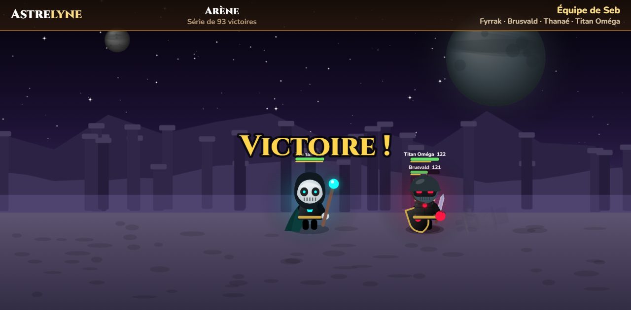 Seb : victoire ★★ dans l’arène