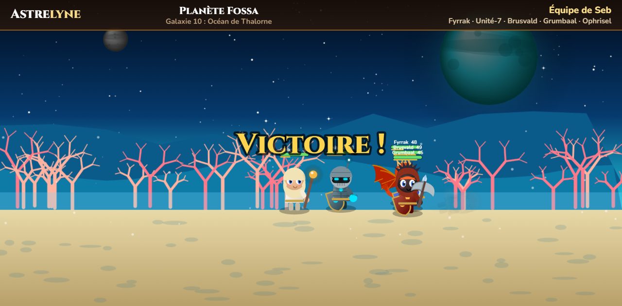 Seb : victoire ★★★ sur la planète Fossa