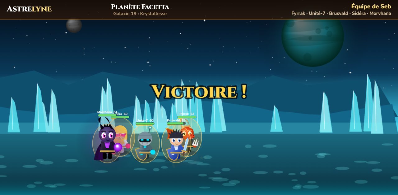 Seb : victoire ★★★ sur la planète Facetta