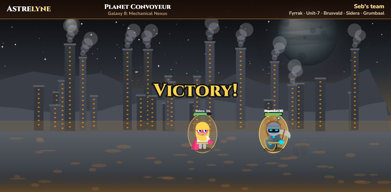 Seb : victoire ★★ sur la planète Convoyeur