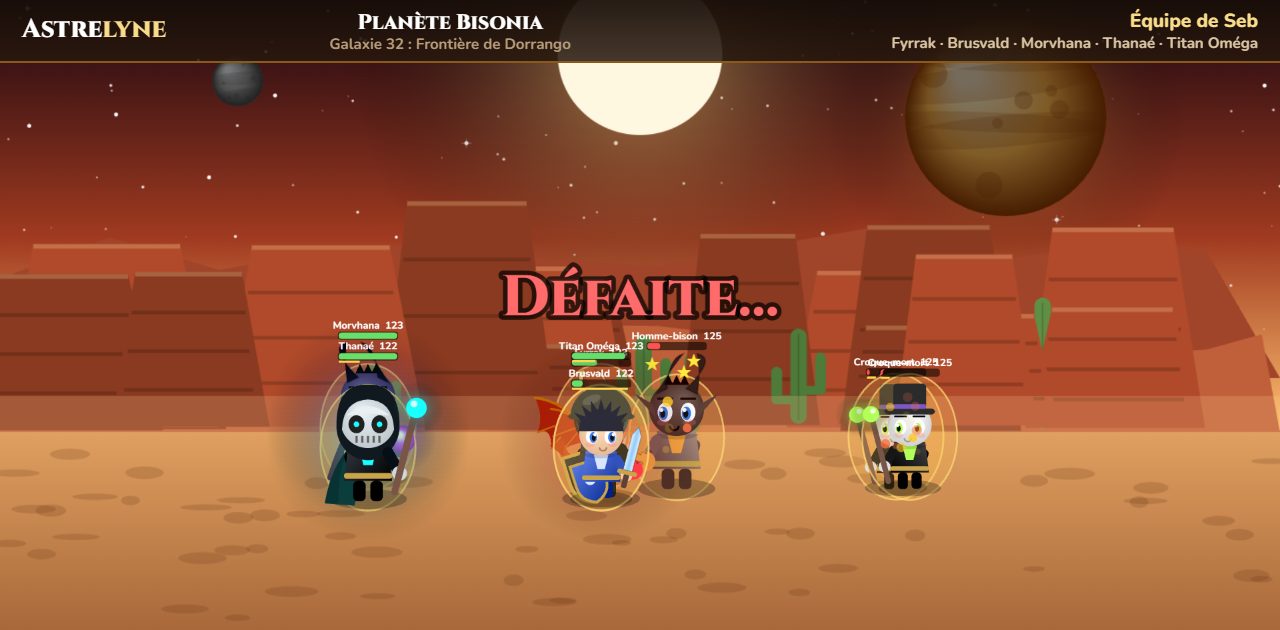 Seb : défaite sur la planète Bisonia