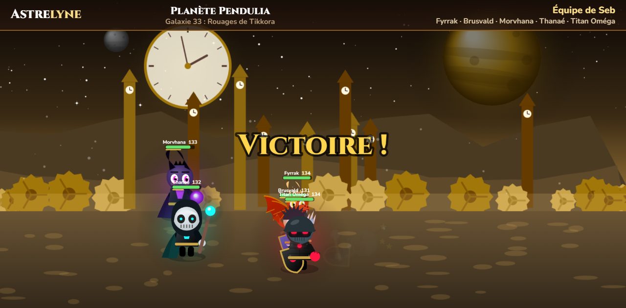 Seb : victoire ★★★ sur la planète Pendulia