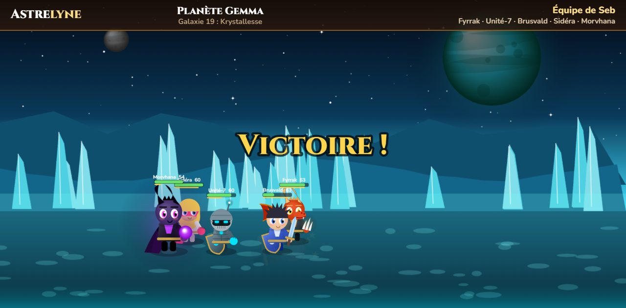 Seb : victoire ★★★ sur la planète Gemma