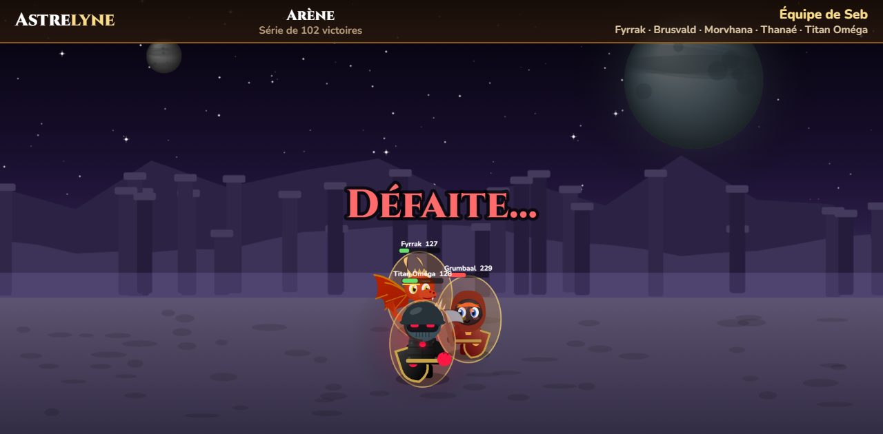 Seb : défaite dans l’arène