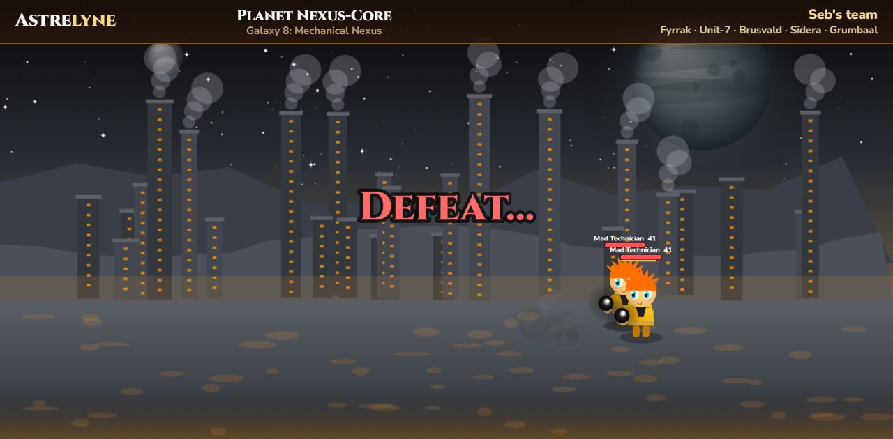 Seb: derrota en el planeta Nexus-Core