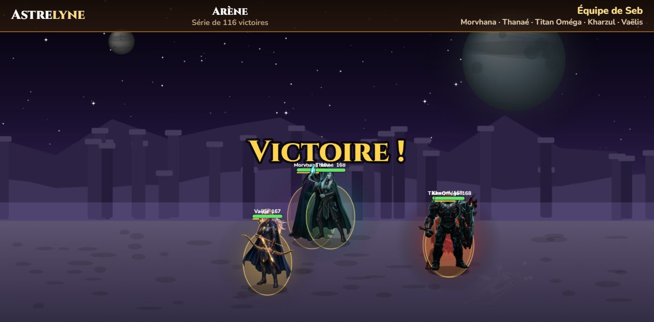 Seb : victoire ★★★ dans l’arène