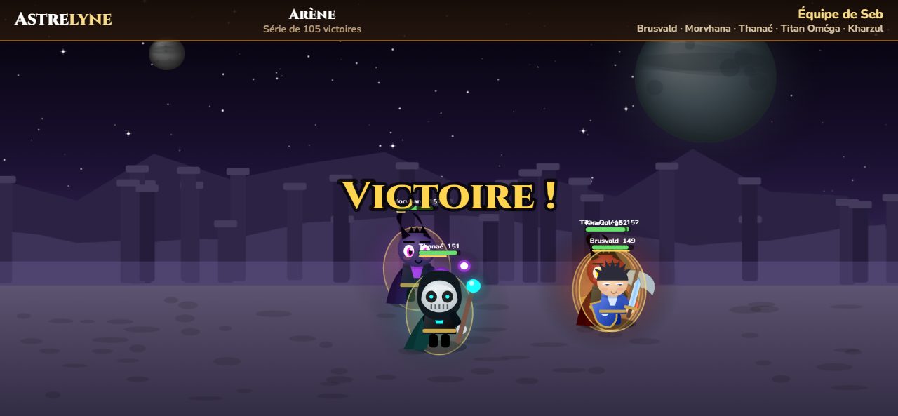 Seb : victoire ★★★ dans l’arène
