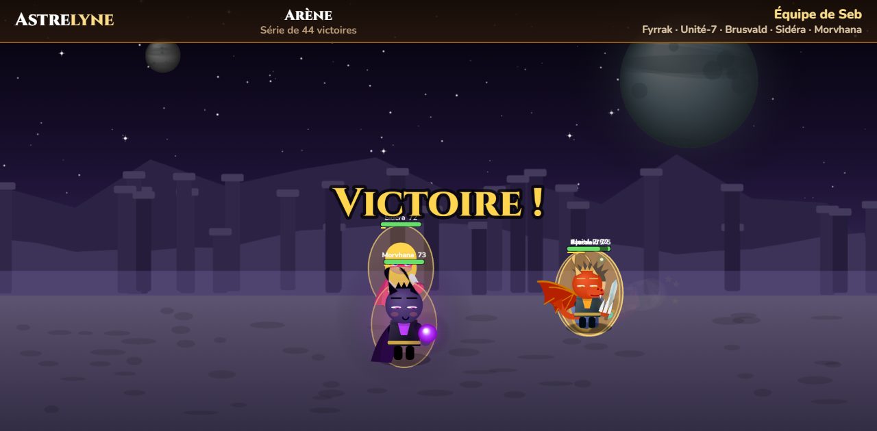 Seb : victoire ★★★ dans l’arène