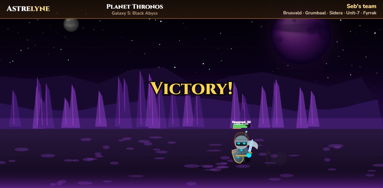 Seb : victoire ★ sur la planète Thronos