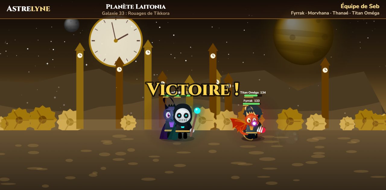 Seb : victoire ★★★ sur la planète Laitonia