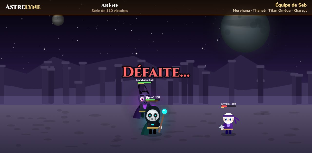 Seb: defeat in the arena