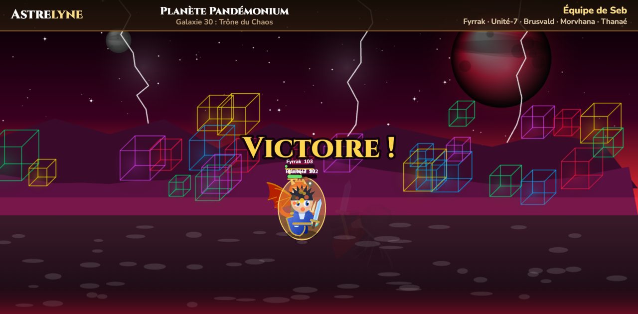Seb : victoire ★ sur la planète Pandémonium