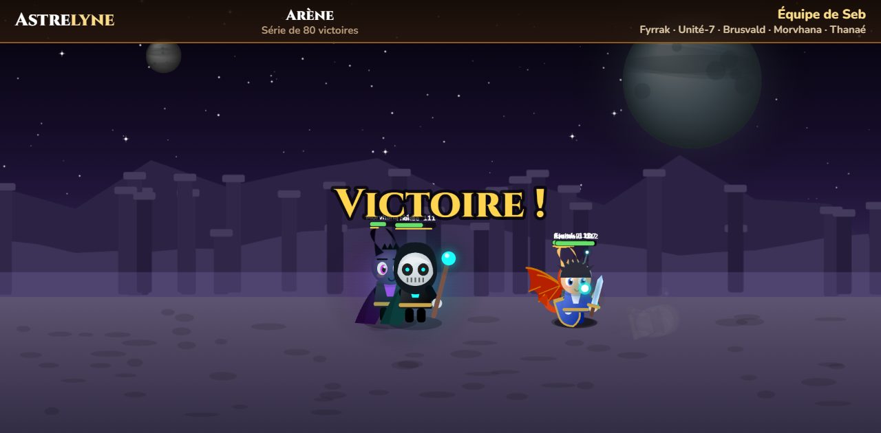 Seb : victoire ★★★ dans l’arène