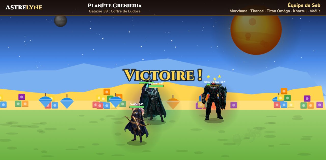 Seb : victoire ★★ sur la planète Grenieria