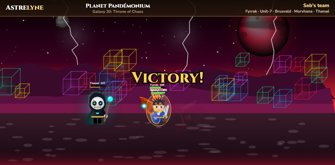 Seb : victoire ★★ sur la planète Pandémonium
