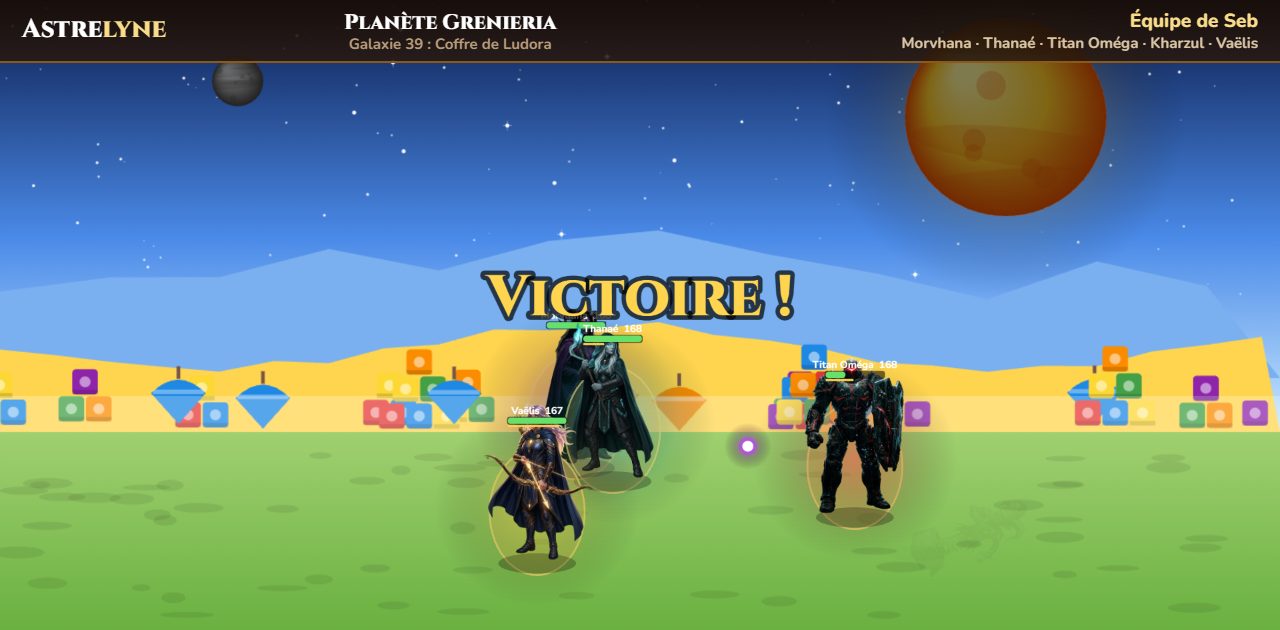 Seb : victoire ★★ sur la planète Grenieria