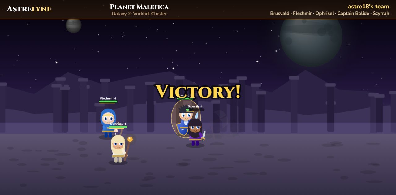 astre18 : victoire ★★ sur la planète Malefica