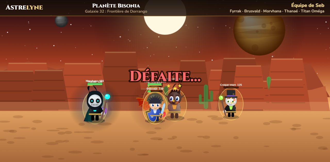 Seb : défaite sur la planète Bisonia