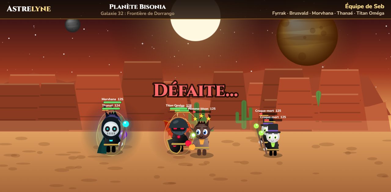 Seb : défaite sur la planète Bisonia
