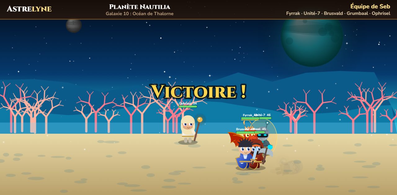 Seb : victoire ★★★ sur la planète Nautilia