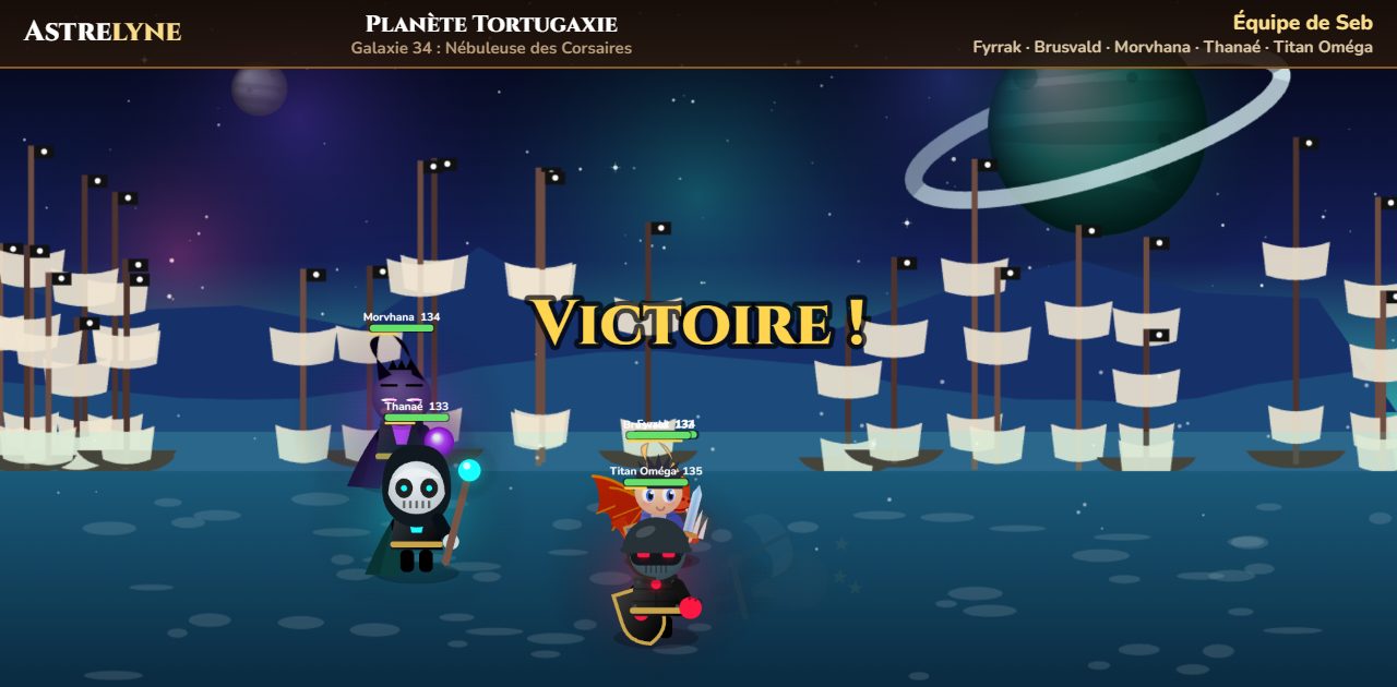 Seb : victoire ★★★ sur la planète Tortugaxie