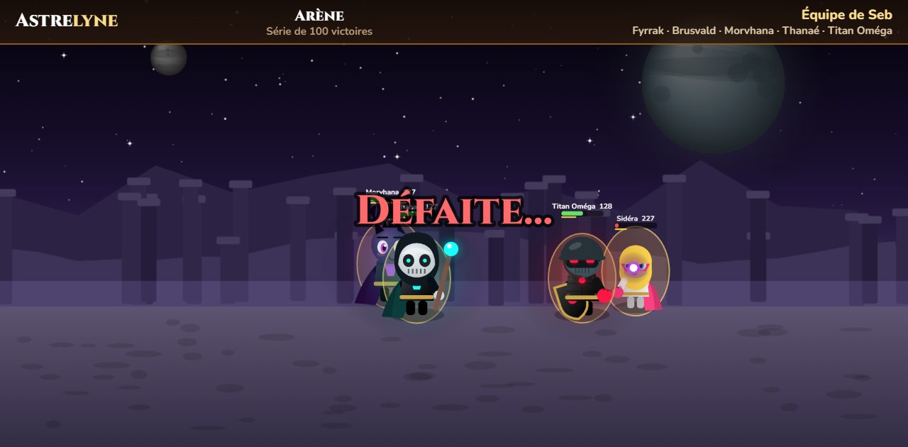 Seb : défaite dans l’arène