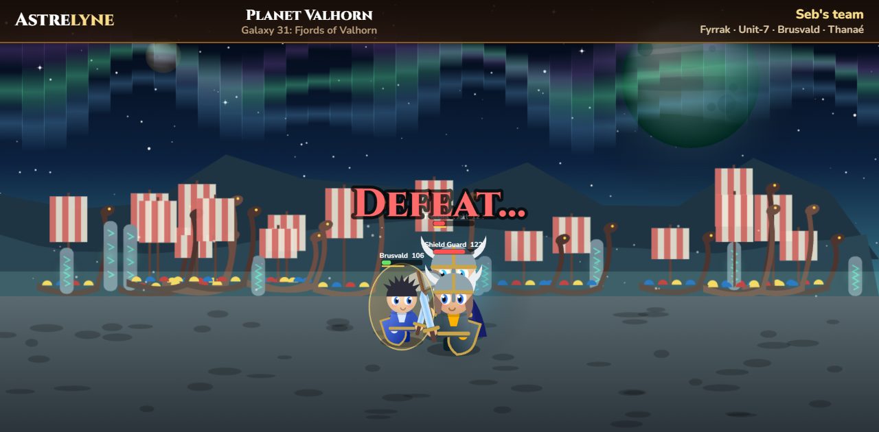 Seb : défaite sur la planète Valhorn