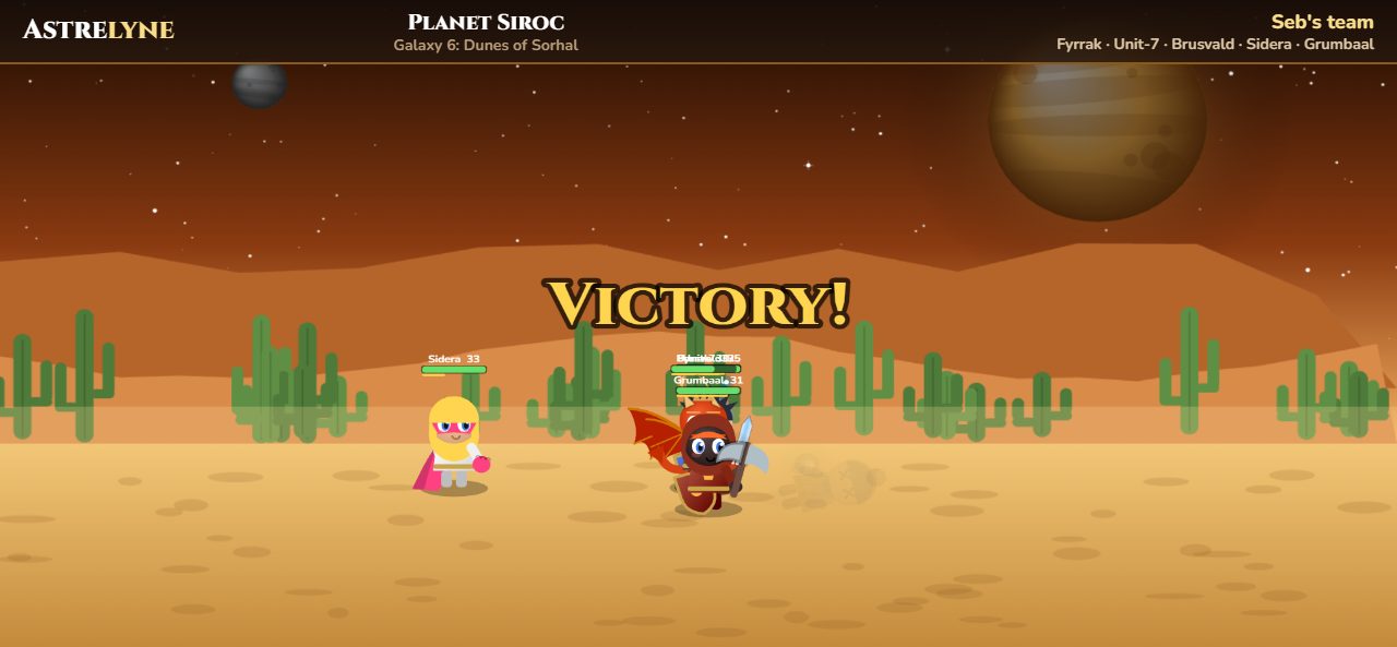 Seb : victoire ★★★ sur la planète Siroc