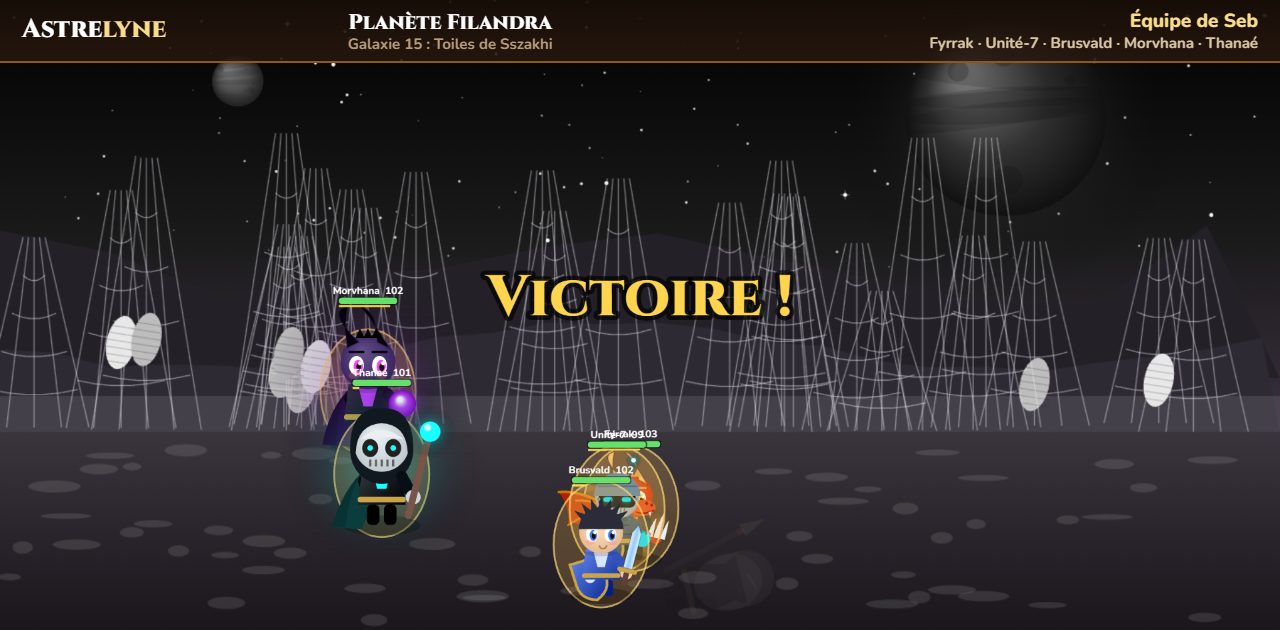 Seb : victoire ★★★ sur la planète Filandra