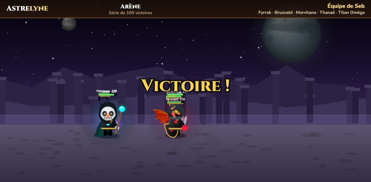 Seb : victoire ★★★ dans l’arène
