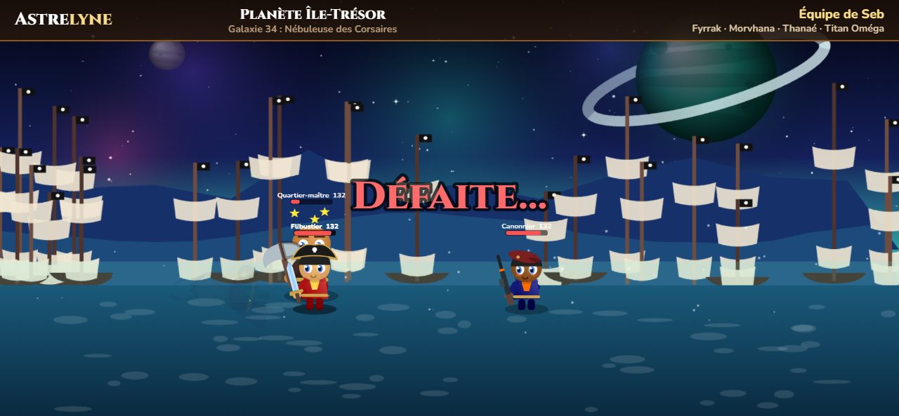 Seb : défaite sur la planète Île-Trésor