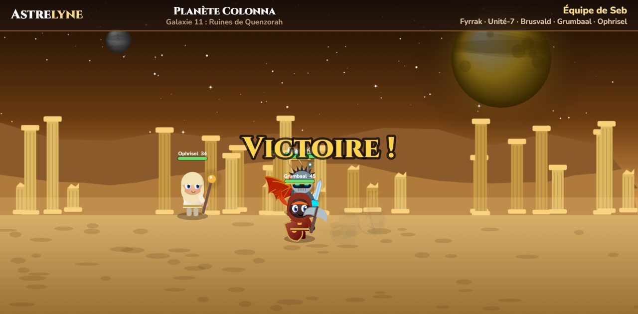 Seb : victoire ★★★ sur la planète Colonna