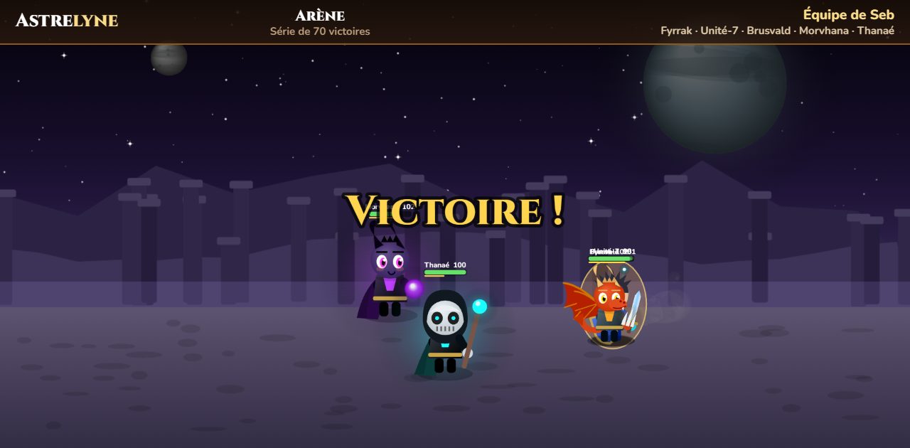 Seb : victoire ★★★ dans l’arène