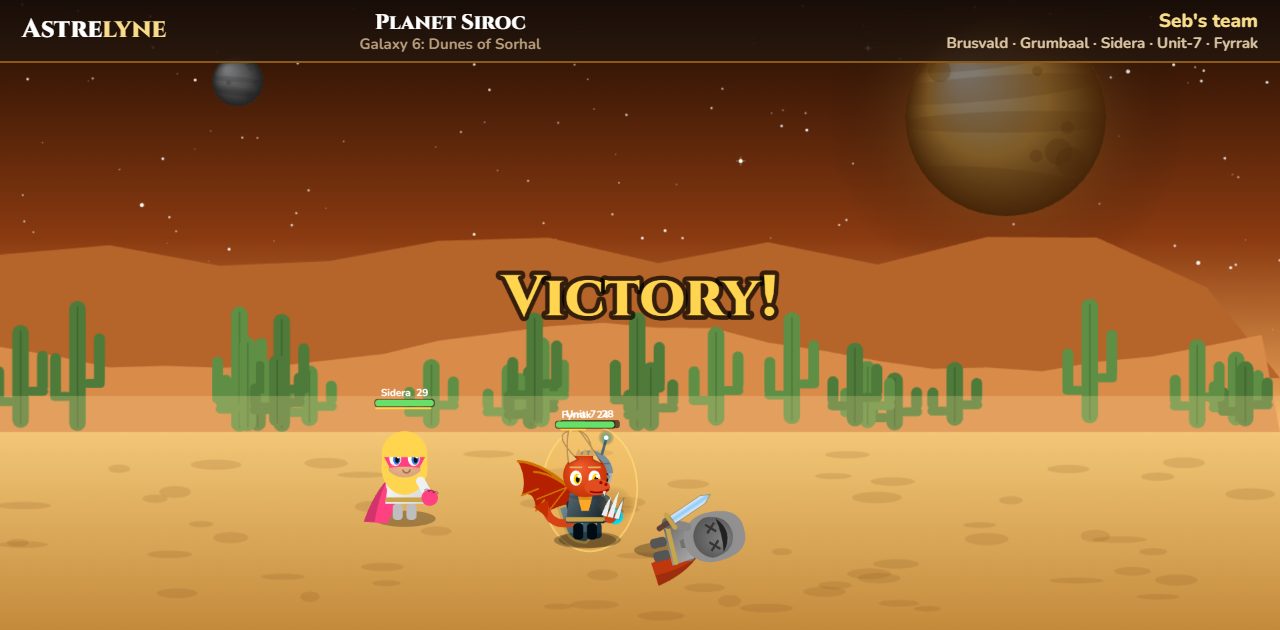 Seb : victoire ★ sur la planète Siroc