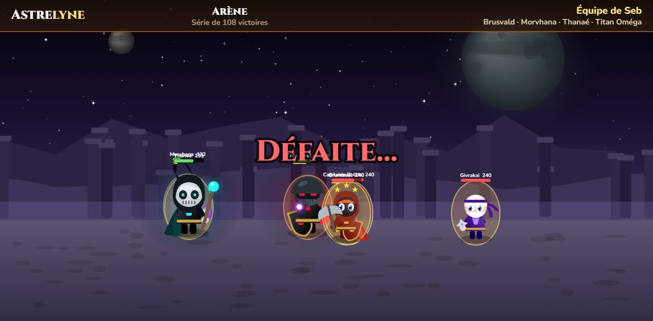 Seb : défaite dans l’arène