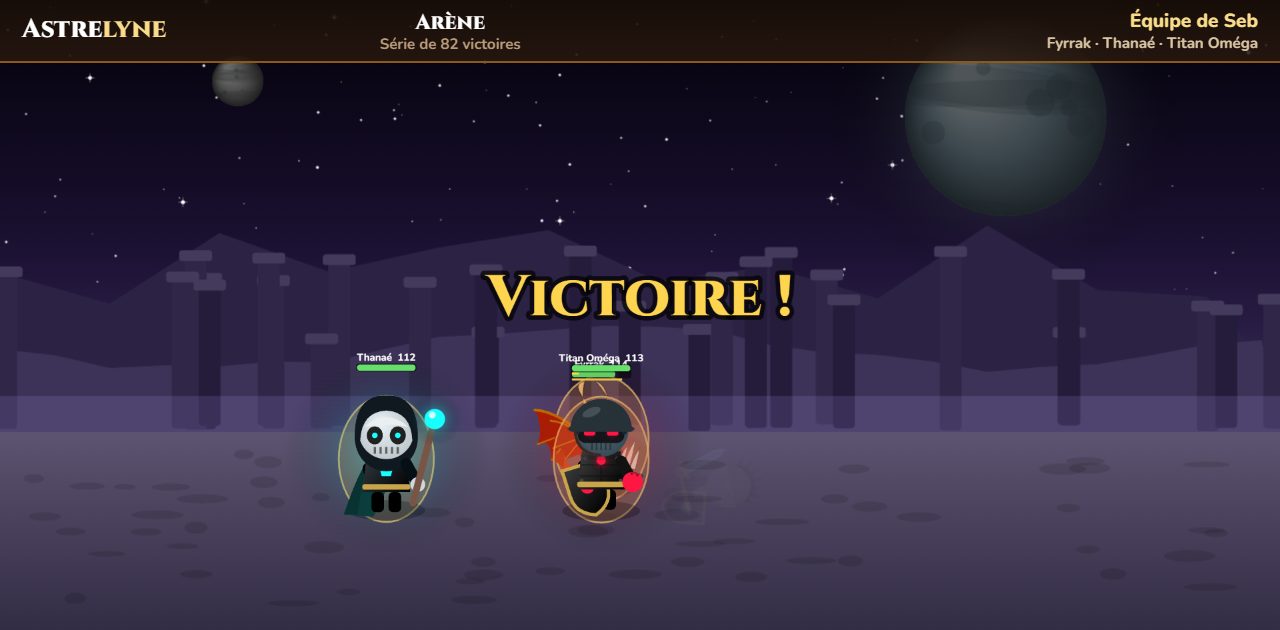 Seb : victoire ★★★ dans l’arène