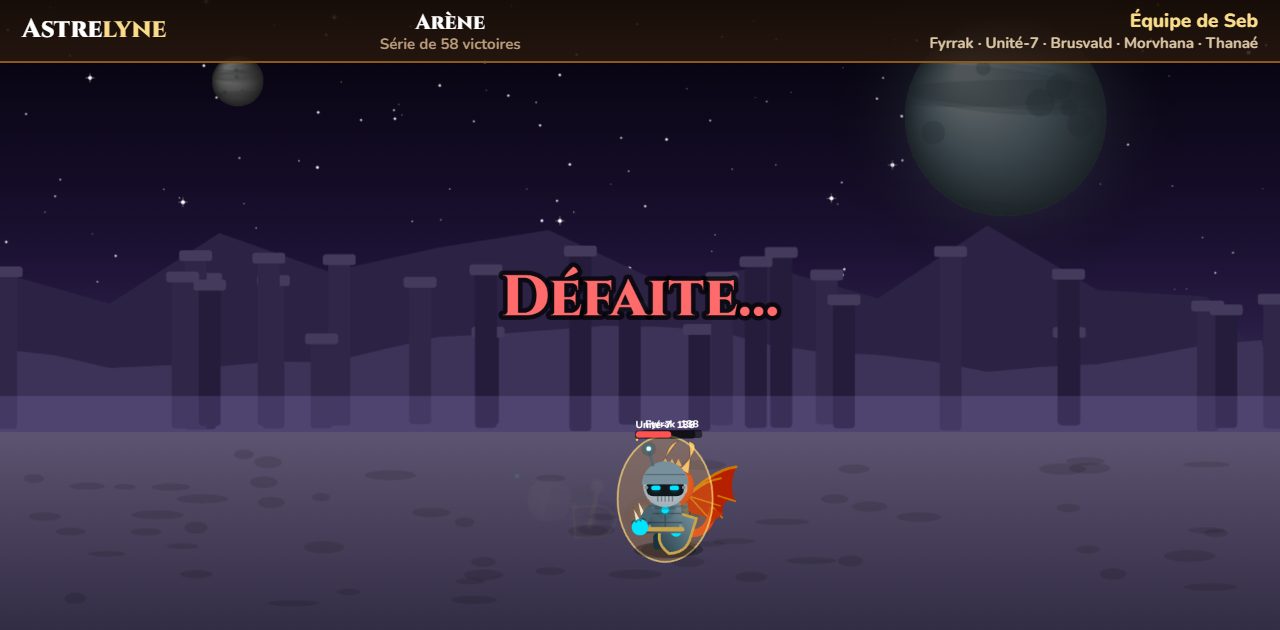Seb : défaite dans l’arène