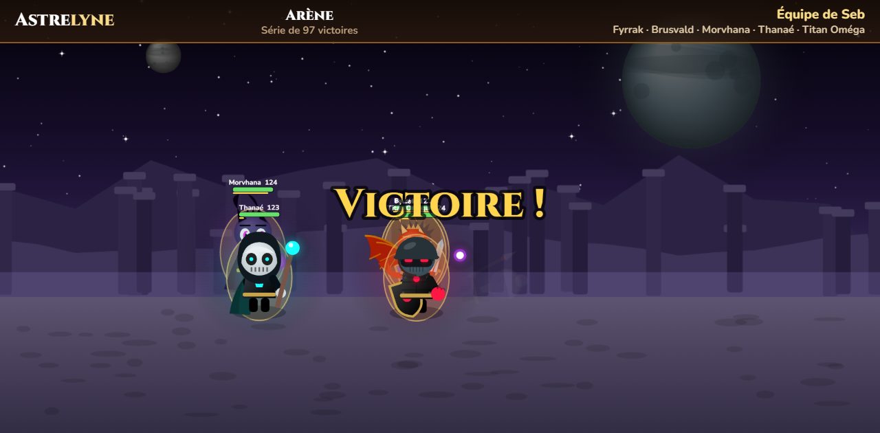 Seb : victoire ★★★ dans l’arène