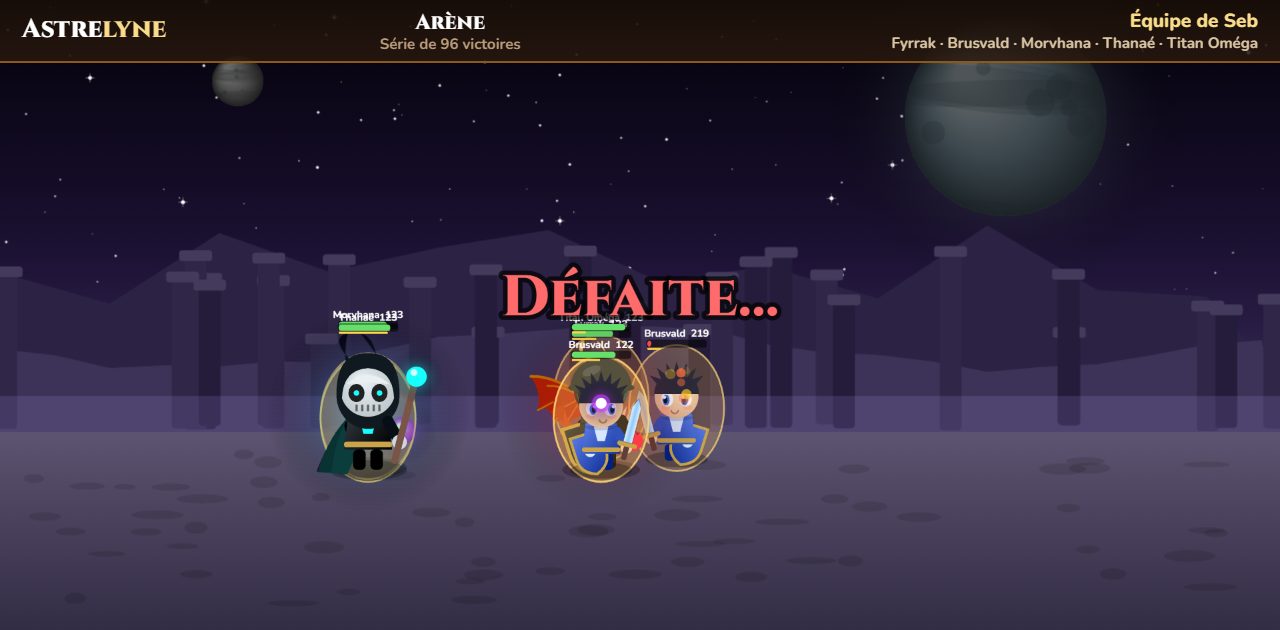 Seb : défaite dans l’arène