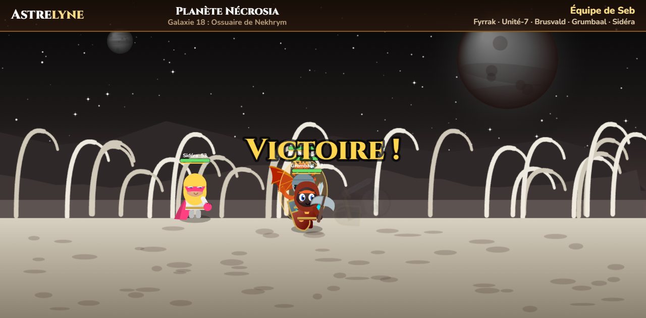Seb : victoire ★★★ sur la planète Nécrosia