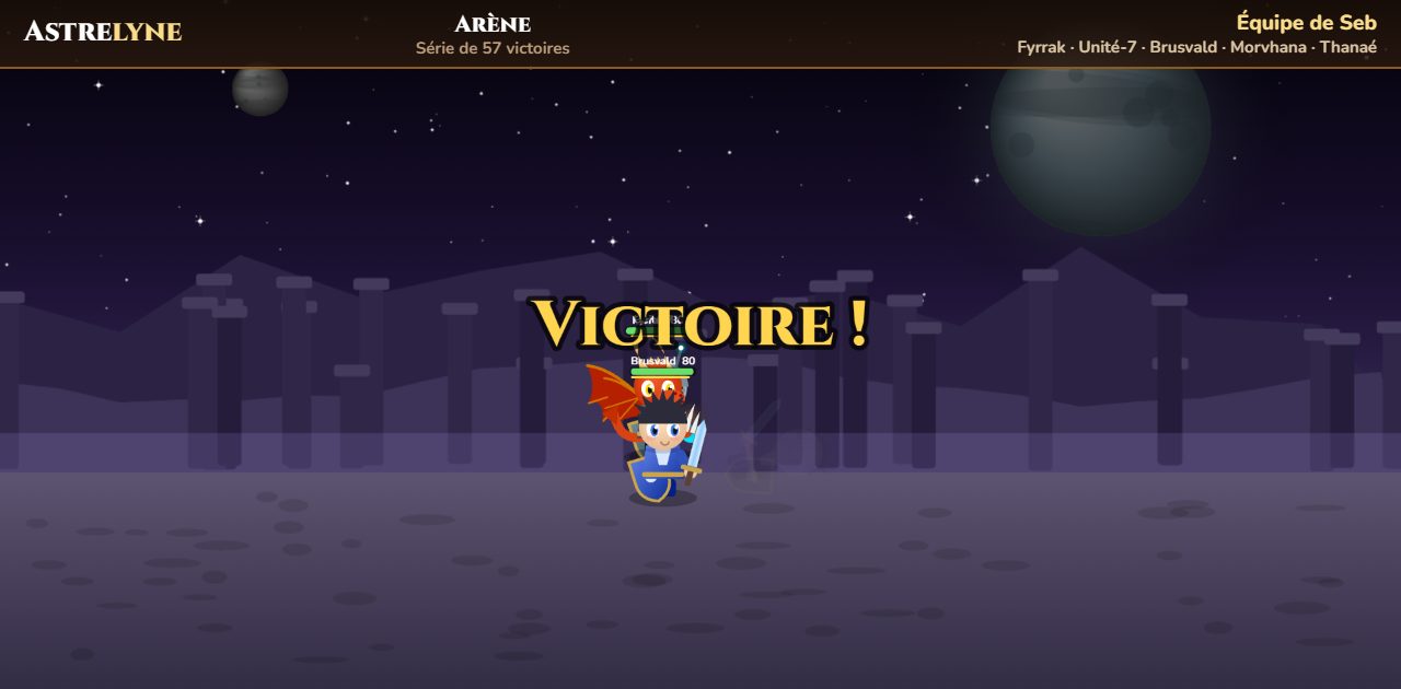 Seb : victoire ★ dans l’arène