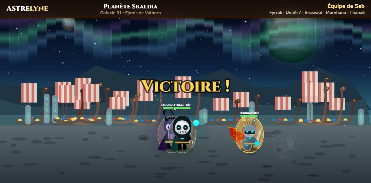 Seb : victoire ★★★ sur la planète Skaldia