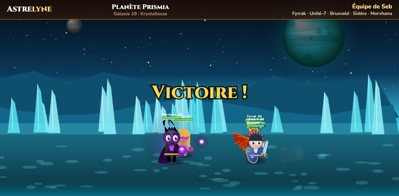 Seb : victoire ★★★ sur la planète Prismia