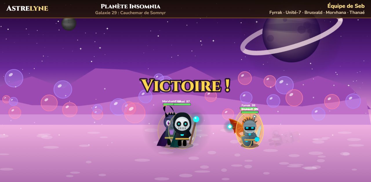 Seb : victoire ★★★ sur la planète Insomnia
