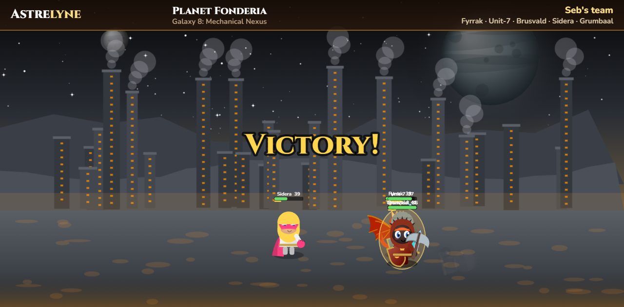 Seb: victoria ★★★ en el planeta Fonderia