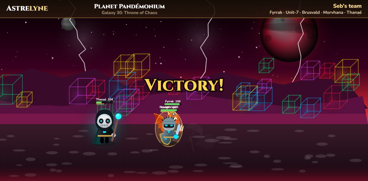 Seb : victoire ★★ sur la planète Pandémonium