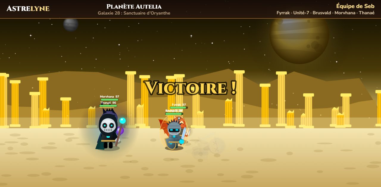 Seb : victoire ★★★ sur la planète Autelia