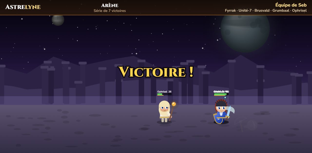Seb : victoire ★★ dans l’arène
