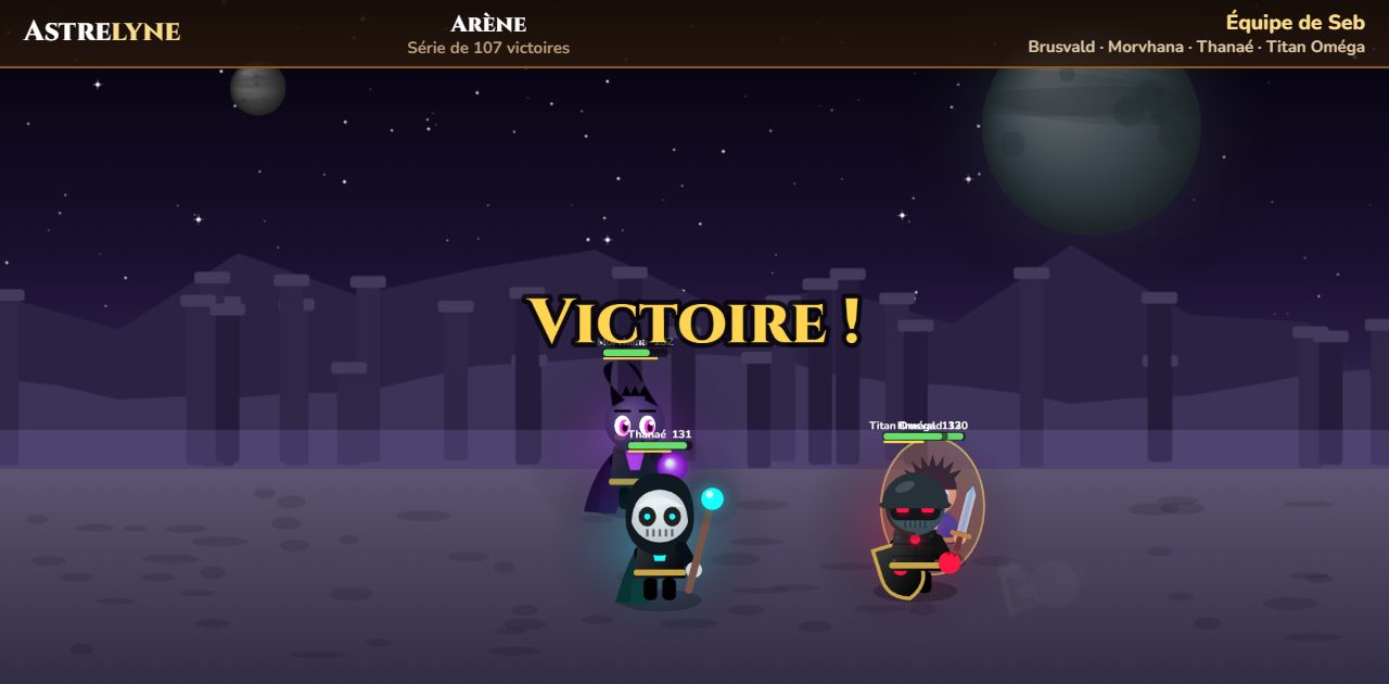 Seb : victoire ★★★ dans l’arène